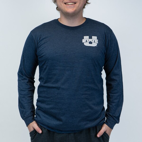 Navy, U-State, Long-Sleeve, T-Shirt, Utah State University, Aggies